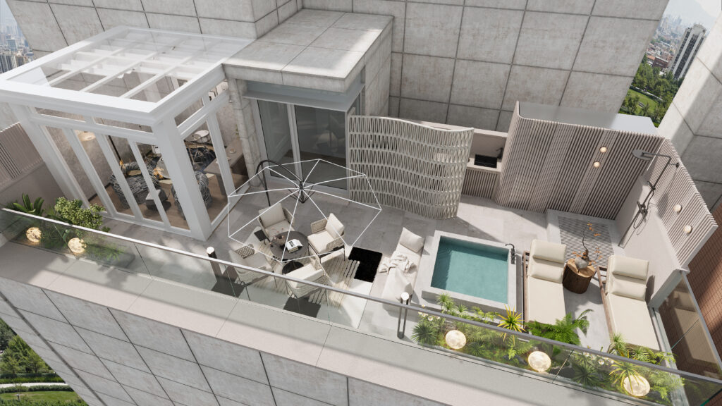 ROOF TOP A Symphony of Curves: Peak One Penthouse and Rooftop Design